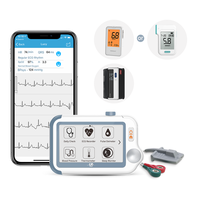 Checkme Suit Medical Multiparameter Vital Signs Patient Monitor with Ecg