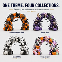 Kit d'arche de ballons d'Halloween personnalisable, guirlande de ballons DIY, toile de fond sur le thème effrayant, fournitures de décoration pour fête d'Halloween