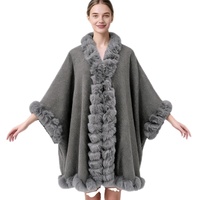 Châle en fausse fourrure pour femme, châle d'hiver haut de gamme, nouvelle arrivée, châle en fausse fourrure de lapin noir, écharpe en polyester