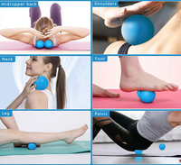 Balle de massage en silicone personnalisée en gros pour points de pression, idéale pour le dos et les pieds, soulagement des douleurs et thérapie des tissus profonds