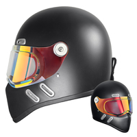 Casque rétro 3C&DOT, directement de l'usine - Fibre de verre, visière, fixation rapide
