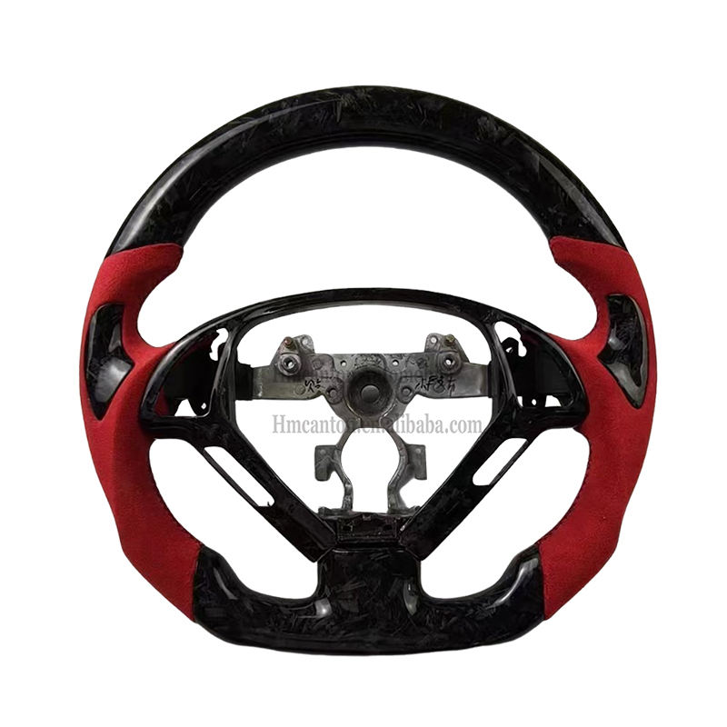 Forged carbon+leather+frame+Black Stitching