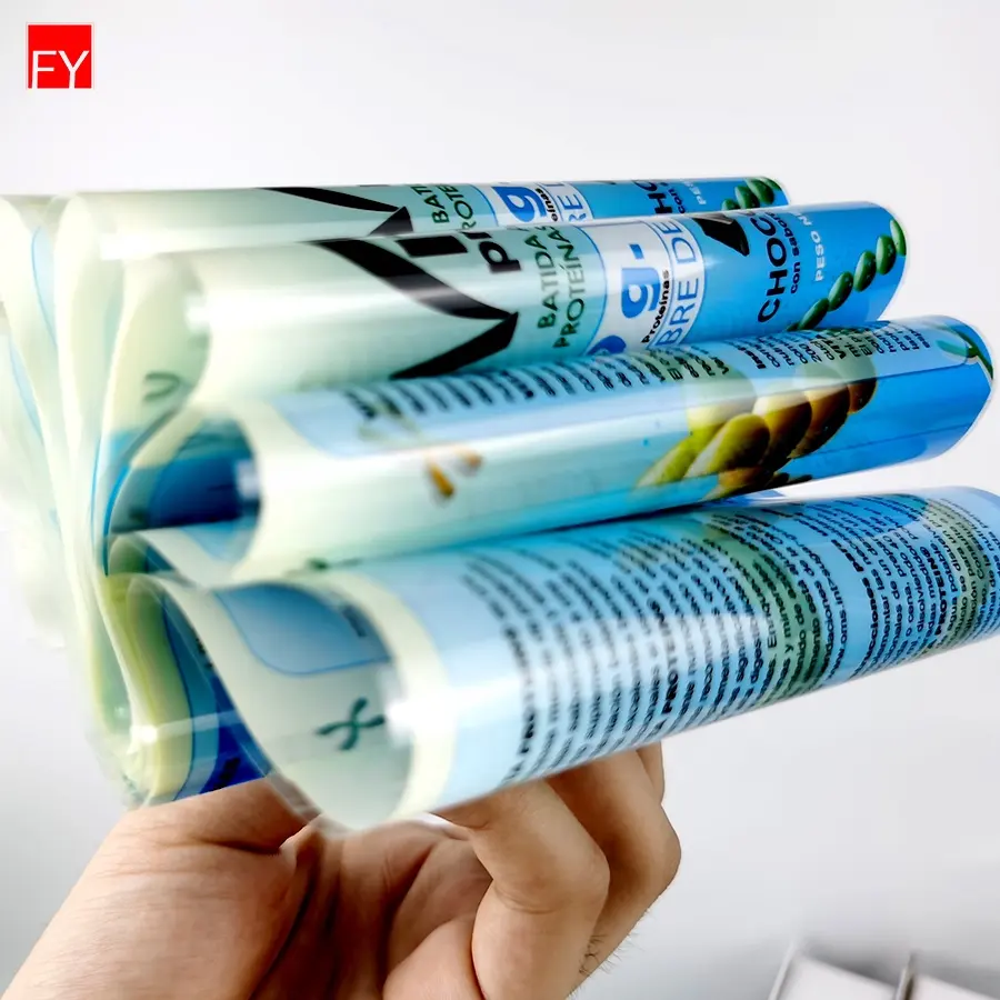 Özelleştirilmiş PET/PVC plastik shrink wrap şişe etiketleri/büzülebilen manşon cam şişe için