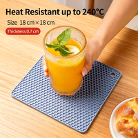 Sous-verre en silicone alvéolé, isolant thermique, antidérapant, rond ou carré, pour table