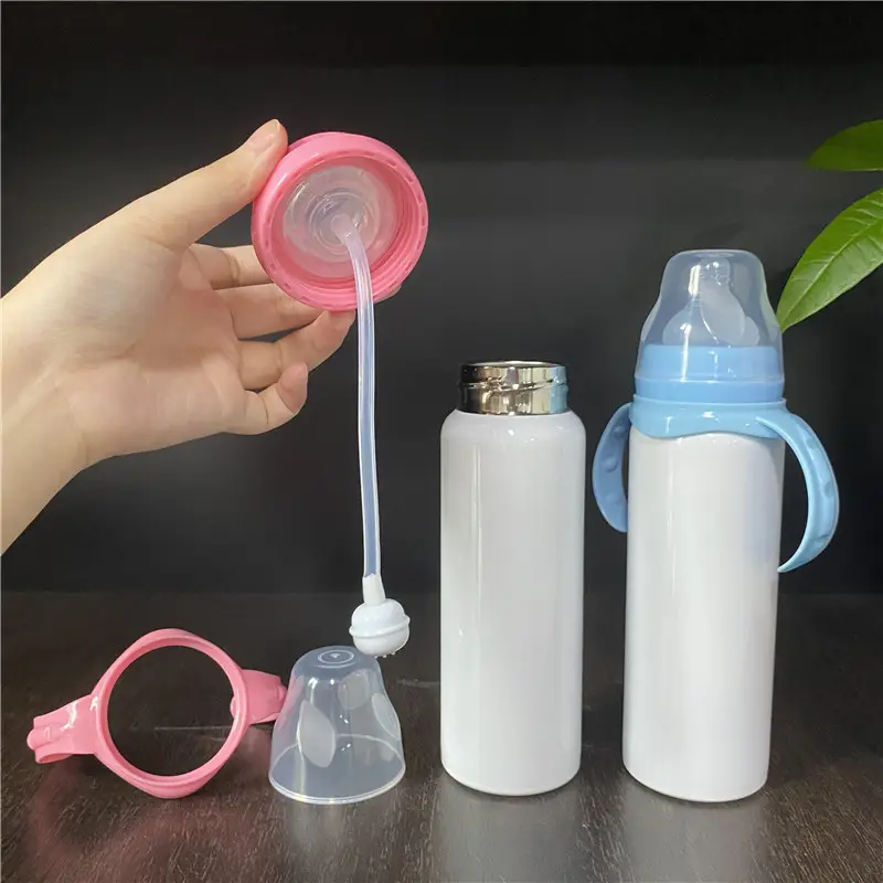 8oz 240ml baby Toddler baby travel feeding bottle Keeps drinks hot and cold Toddler Sippy Natural Bottle with Silicone Nipple
