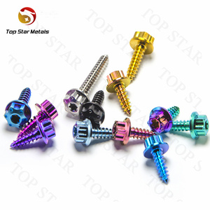 TITST Gr5 boulons en titane filtre à air <span class=keywords><strong>carrosserie</strong></span> vis autotaraudeuse tête <span class=keywords><strong>de</strong></span> bride vis hexagonale boulons pour moto voiture vélo - Product Image 3
