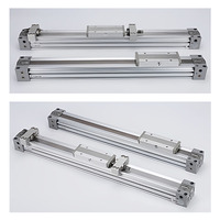 Cylindre pneumatique sans tige à bride série MY1b32, fixation latérale, anodisé, avec joint coulissant, actionneur polyvalent pour applications variées