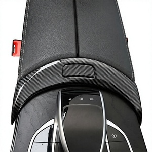 Pour Mercedes-Benz W205 W213 X253, couvercle de la boîte d'accoudoir de la console centrale, style fibre de carbone - Product Image 1