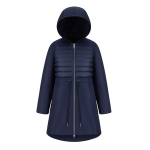 Giacca antivento da donna taglie forti FD87 con cappuccio, manica lunga, calda, invernale, taglie dalla S alla 2XL - Product Image 2