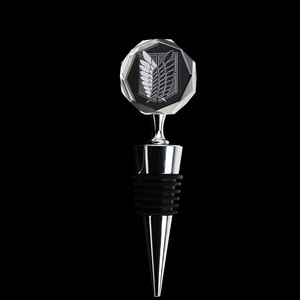 Ensemble de cadeaux d'affaires de coopération K9 <span class=keywords><strong>bouchon</strong></span> de bouteille de <span class=keywords><strong>vin</strong></span> en cristal de verre avec technique de gravure sculptée par logo au laser - Product Image 1
