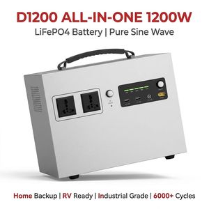 Centrale Électrique Portable D1200 1200W Générateur Solaire Tout-en-un Onde Sinusoïdale Pure pour Sauvegarde Domestique 6000 Cycles - Product Image 1