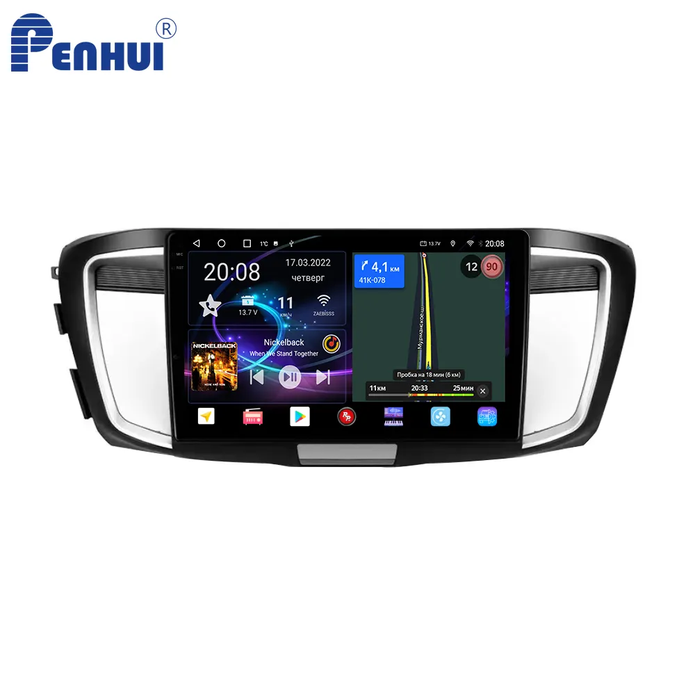 Penhui pemutar DVD mobil Android, untuk Honda Accord 9 CR 2012 - 2018 Radio navigasi GPS Audio Video CarPlay DSP Multimedia 2 din