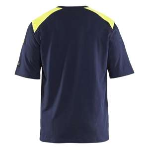 BLAKLADER - 347617378933XXXL <b>Flame</b> resistant T-<b>shirt</b> Navy blue/Hi-vis yellow - EAN 7330509891476 <b>FLAME</b> RESISTANT WORKWEAR - Product Image 2