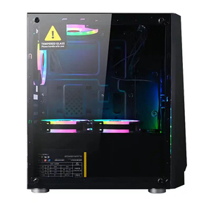 Atx-caja de ordenador para juegos, torre de ordenador con ventilador, plexiglás colorido, refrigerado horizontal, cpu, a prueba de polvo - Product Image 5