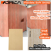 Panneau souple en travertin tissé de chanvre, style colonne romaine, pour décoration murale extérieure, plaque naturelle imperméable en argile MCM
