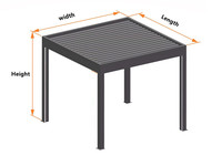 Pérgola Exterior Bioclimática de Aluminio con Rejillas Eléctricas, Acabado con Recubrimiento en Polvo, Tamaño Personalizado y Diseño Ecológico