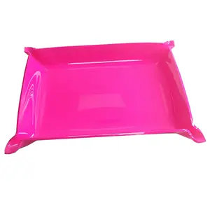 OEM/ODM Pink Acryl Tablett halter mit eingeklemmten Ecken