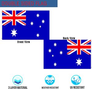 Флаг Австралии 3x5 футов, уличный, сверхпрочный, двусторонний, с 2 люверсами - Product Image 3