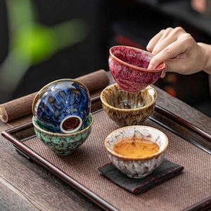Juego de Té Chino de Cerámica Estilo Japonés, Taza Maestra Horneada en Horno, Juego de Té Kung Fu, Cinco Tazas Famosas, Regalo Hecho a Mano - Product Image 4