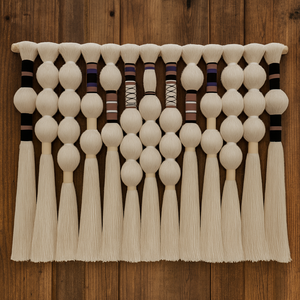 Arte de Pared de Macramé Esférico con Borlas Textiles Asimétricas de Estilo Bohemio Neutral Grande, Decoración para Colgar en el Hogar, para Sala de Estar, Boda - Product Image 1