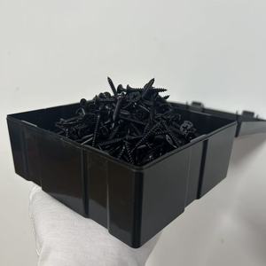 Vis à tête trompette en acier C1022A, phosphate noire, filetage fin, fixations pour plaques de plâtre, en boîte plastique, pour projets de construction - Product Image 2