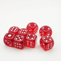 Papan kasino merah transparan Set Game Rpg dadu inti cair dadu presisi polihedral D6 sisi bulat 16mm dadu Resin