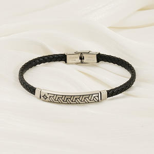 <span class=keywords><strong>Bracelet</strong></span> en cuir pour <span class=keywords><strong>couple</strong></span> en acier inoxydable, bijoux uniques et anciens, accessoires de mode - Product Image 1