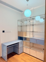 Hochwertiger Edelstahl-Modularschrank, Multifunktional für Zuhause und Hotel, Modernes Design für Kleine Räume mit Großer Kapazität
