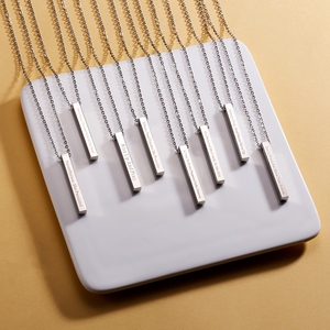 Fascino In Argento Personalizzato di Ispirazione Inciso Personalizzato <span class=keywords><strong>Nome</strong></span> <span class=keywords><strong>Scritta</strong></span> Laser In Acciaio Inox Bar Pendente Della Collana Dei Monili - Product Image 4