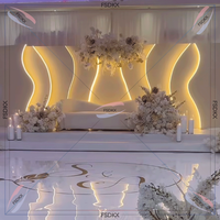 FSDKX Prix d'usine Toile de fond en PVC avec bande LED pour événements et banquets, conception de logo personnalisée, toile de fond de mariage