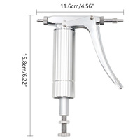 Diskon alat suntik dokter hewan, pistol injeksi terus menerus Stainless Steel tipe K 1ml
