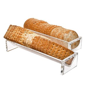 Plateau de service en acrylique transparent 22x7x5 en forme de V, lot de deux, pour desserts, biscuits, macarons, multi-usages, sûr pour les aliments, rangement de bureau - Product Image 3