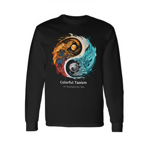 T-shirt a maniche lunghe colorata Taoism Yin Yang Splash Zen Taijitu - Product Image 2