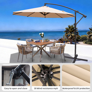 Ombrellone a braccio moderno impermeabile da 2,7 m con <span class=keywords><strong>logo</strong></span> personalizzato e base a croce per patio, giardino e cortile - Product Image 2