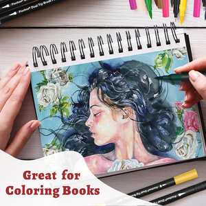 Ensemble <span class=keywords><strong>de</strong></span> stylos pinceaux double embout colorés avec logo personnalisable pour la peinture, marqueurs artistiques, stylos pinceaux multifonctionnels - Product Image 3