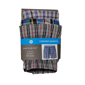 Calzoncillos Boxer de Verano para Hombre, 100% Algodón, Secado Rápido, Transpirables, Cintura Media, Holgados, Tejido a Rayas - Product Image 1