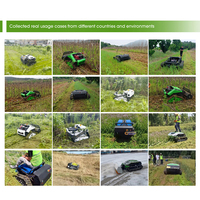 Broyeur forestier diesel télécommandé industriel tout-terrain pour tracteur, tondeuse à fléaux pour la coupe de l'herbe sur les pentes montagneuses
