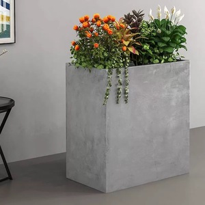Rectangular Cement Flower Pot, Nordic Minimalist Style Large Size Magnesium Clay Planter for Living <strong>Roo</strong> Balcony Outdoor Rooftop. - Product Image 1