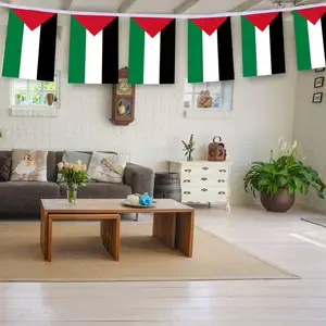 Custom Second Day Shipping Palestine String Palestinian Bunting Decoration Banner Flag For Outdoor Patio Yard Party Festiva