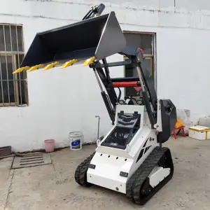 China Walk Behind Crawler Mini Skid Steer Loader Mini Loader With Attachments For Sale