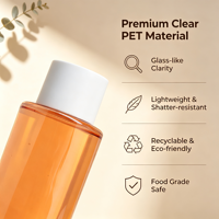 Bouteille en PET avec bouchon à vis pour shampoing et lotion, conteneur cosmétique rechargeable de 120 ml, 150 ml, 200 ml, 250 ml, 300 ml, avec couvercle blanc