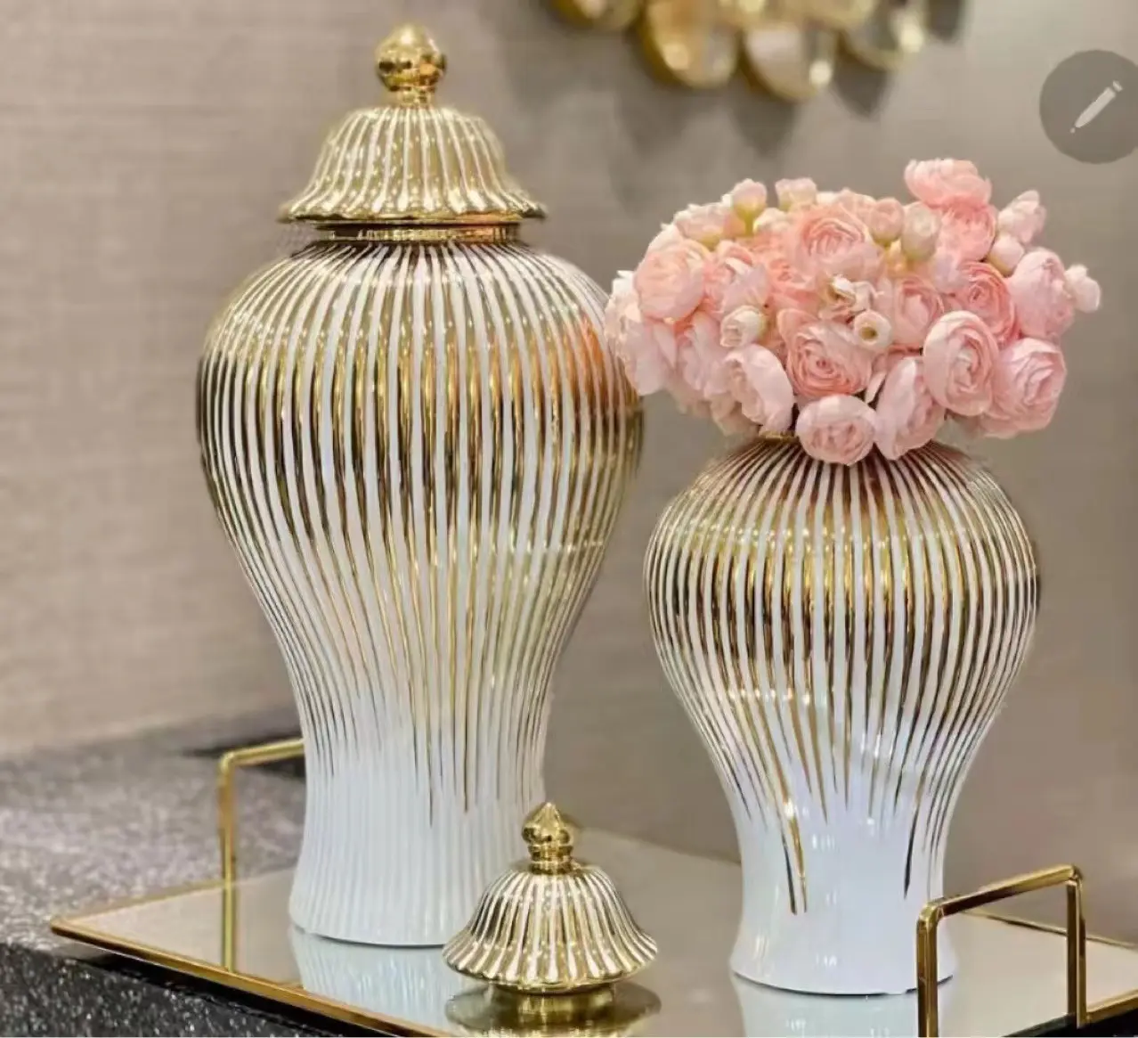 Free Sample Wholesale Cheap Luxury Wedding Table Modern Nordic Vases Ceramic Flower Ginger Vase For Home Decor