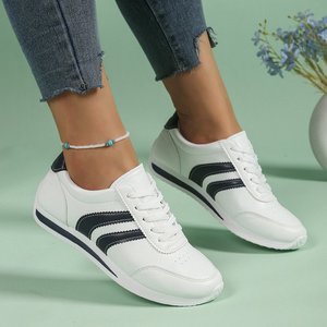 Nouvelles chaussures de sport décontractées à lacets transfrontalières, semelles souples, polyvalentes, plates et antidérapantes, baskets blanches - Product Image 3