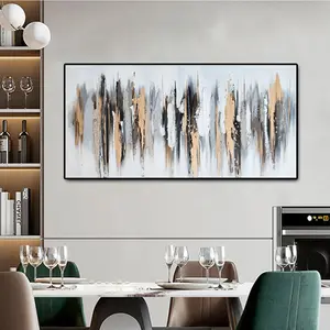 HUAMIAO hot selling 100% hand made Gold foil on the wall texture oil painting nordic artwork abstract painting canvas wall decor