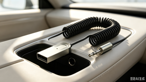 อะแดปเตอร์ไร้สายสำหรับรถยนต์แบบขายส่ง 5.3 USB เป็นแจ็ค 3.5 มม. สายสปริงสำหรับฟังเพลงแบบแฮนด์ฟรี ลำโพง - Product Image 6