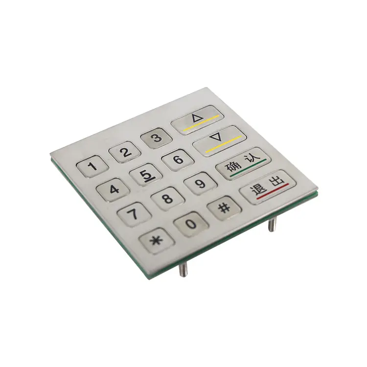 新デザイン4X4 16ボタン金属ステンレス鋼キーパッドデジタルATMピンパッド