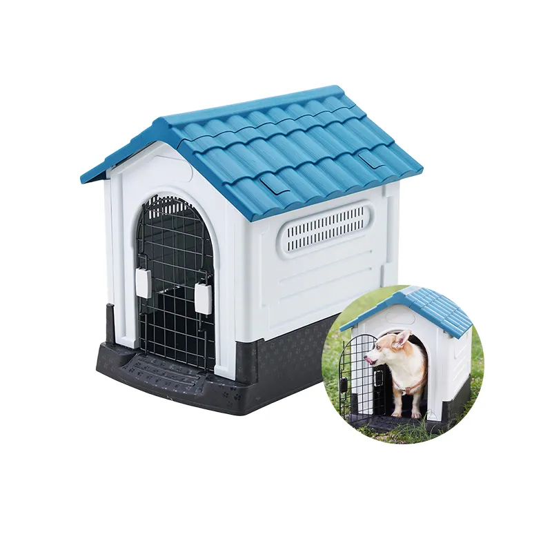 Outdoor durável plástico Dog Kennel House para cães grandes Waterproof Pet Shelter Puppy Shelter Windproof Pet House