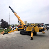 Mini-grue araignée mobile télécommandée de 10 à 12 tonnes avec flèche télescopique pour la construction