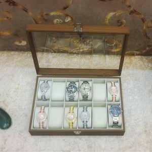 Modern Rectangle Wood <b>Box</b> with <b>Folding</b> Design Stylish Clothing Accessory Organizer for Multiple Watches - Product Image 4