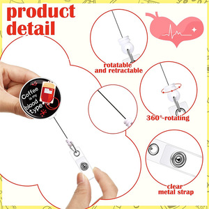 Crystal glass easy-open <b>buckle</b> work badge telescopic <b>buckle</b> medical care series alligator <b>clip</b> puller LOGO printed work badge - Product Image 2
